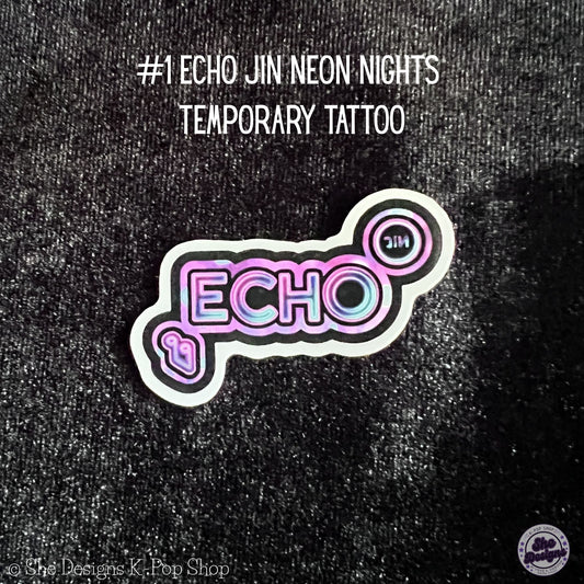 BTS JIN ECHO WORLD TOUR TEMPORARY TATTOOS: NEON NIGHTS THEME