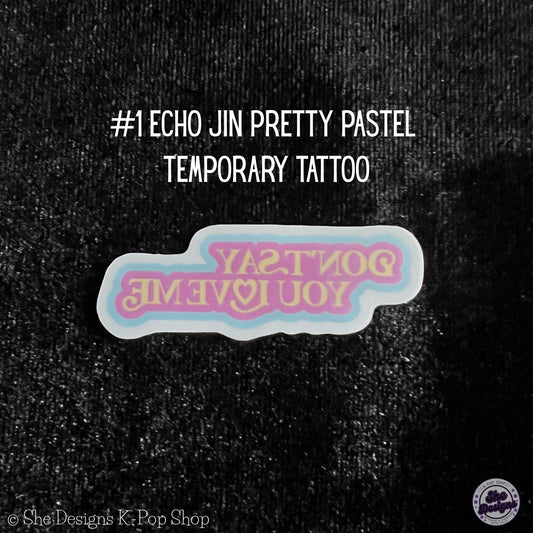 BTS JIN ECHO WORLD TOUR TEMPORARY TATTOOS: PRETTY PASTELS THEME