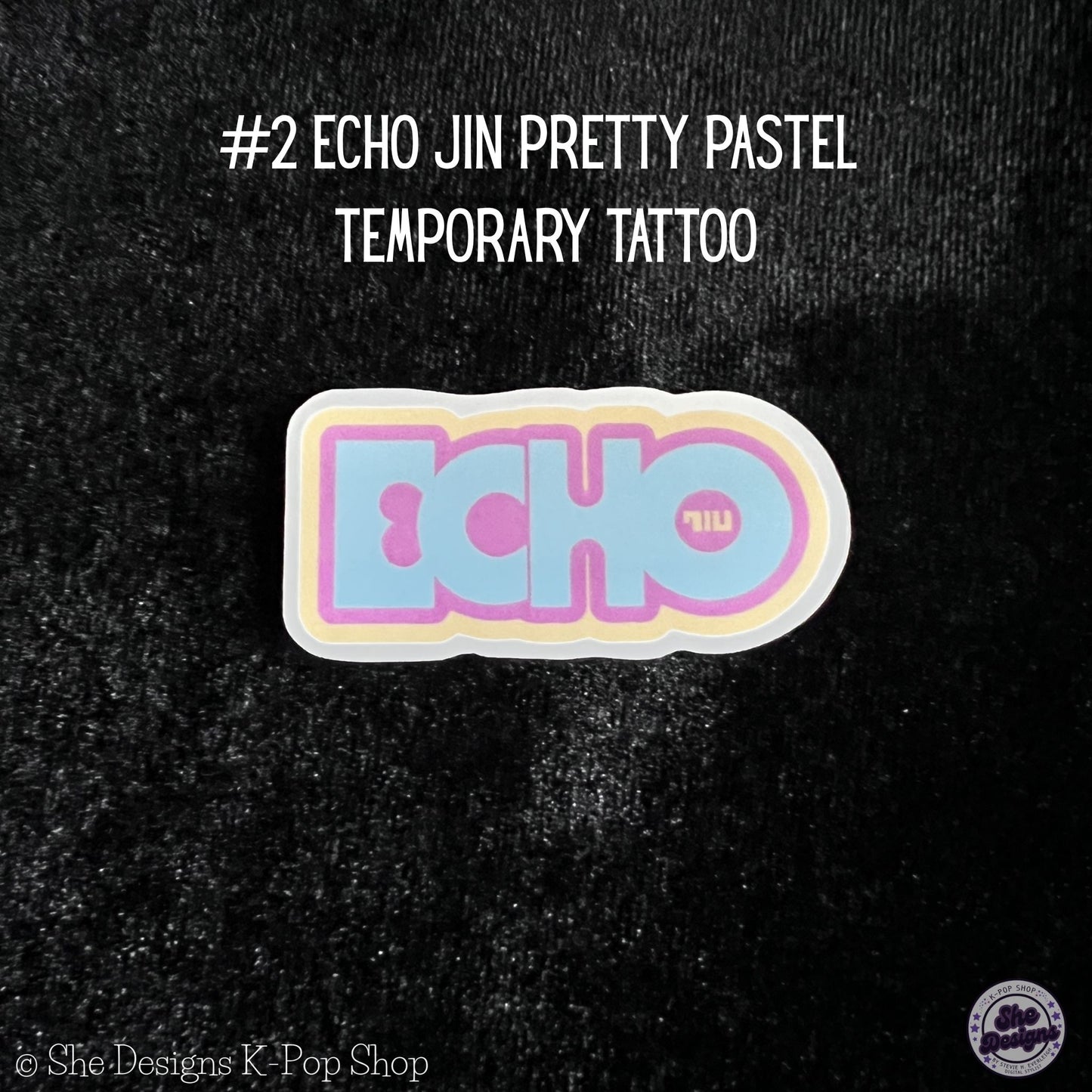 BTS JIN ECHO WORLD TOUR TEMPORARY TATTOOS: PRETTY PASTELS THEME