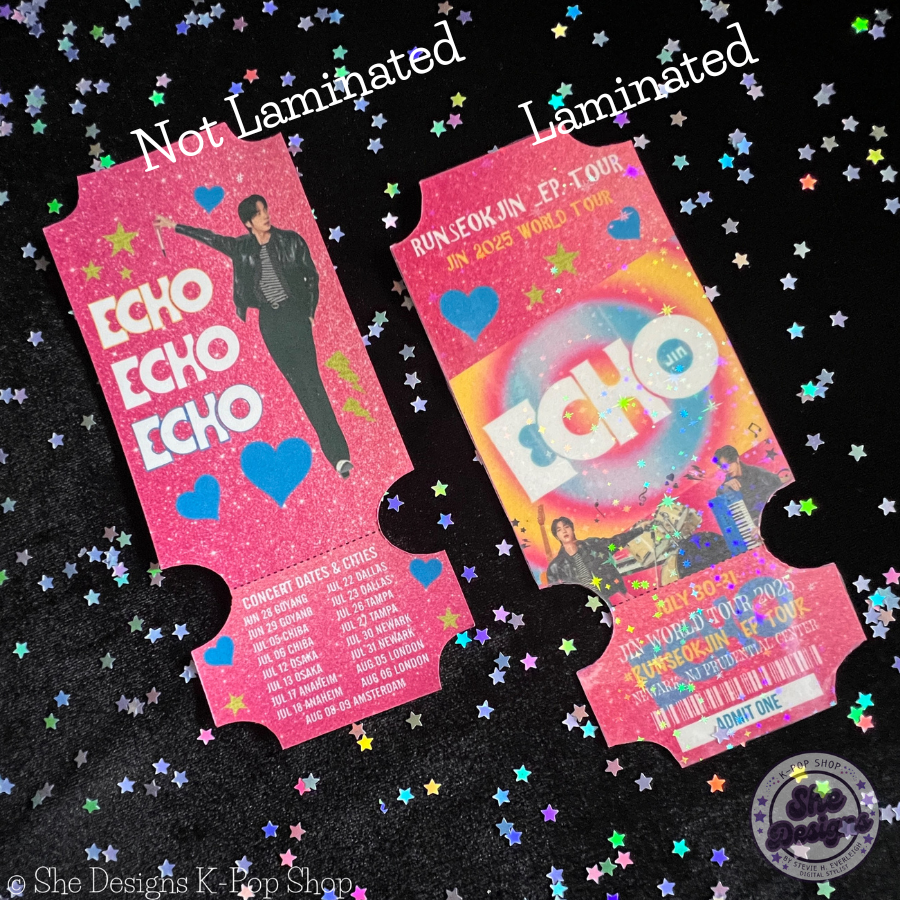 Jin Echo World Tour Custom Faux Memorabilia Ticket: Pastel Party Edition