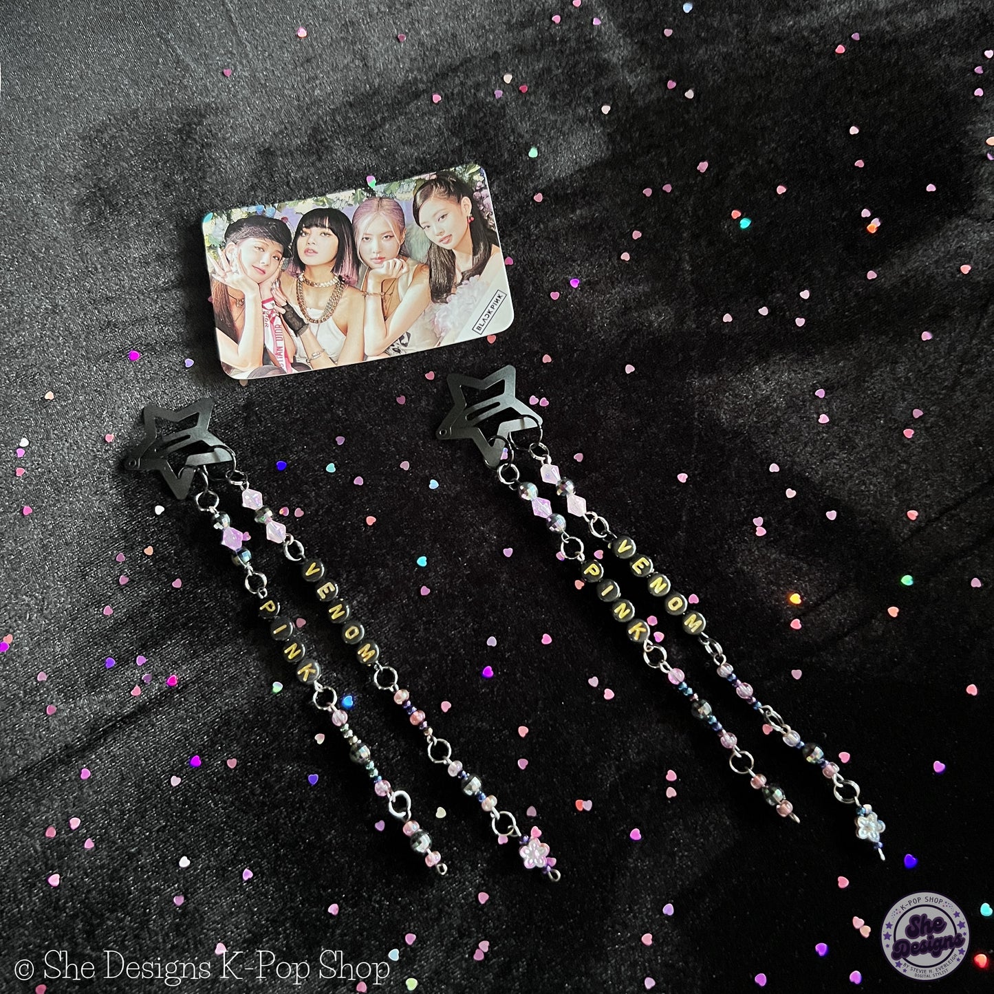 BLACKPINK STAR HAIR CLIPS: PINK VENOM
