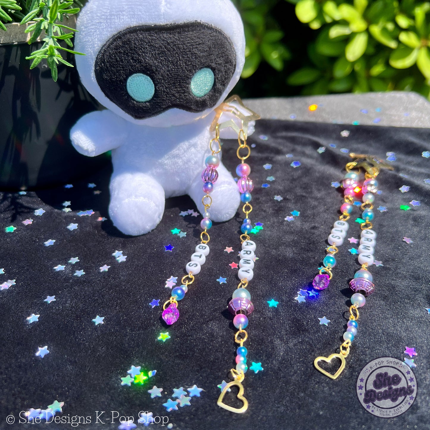 BTS ARMY Beaded Hair Clips Barrettes: BTS ARMY & Proud!