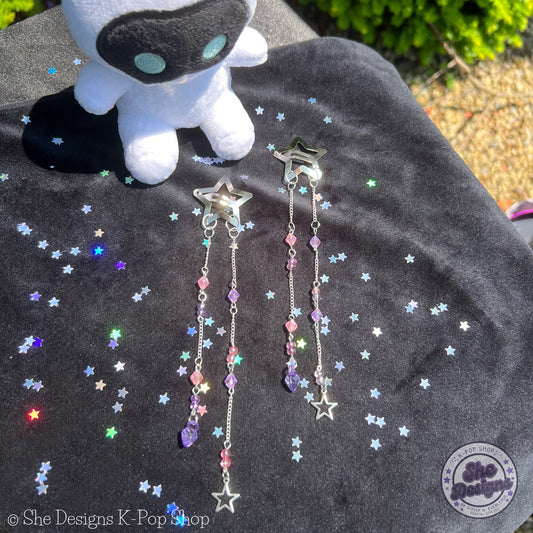 BTS Beaded Hair Clips Barrettes: Purple Paradise