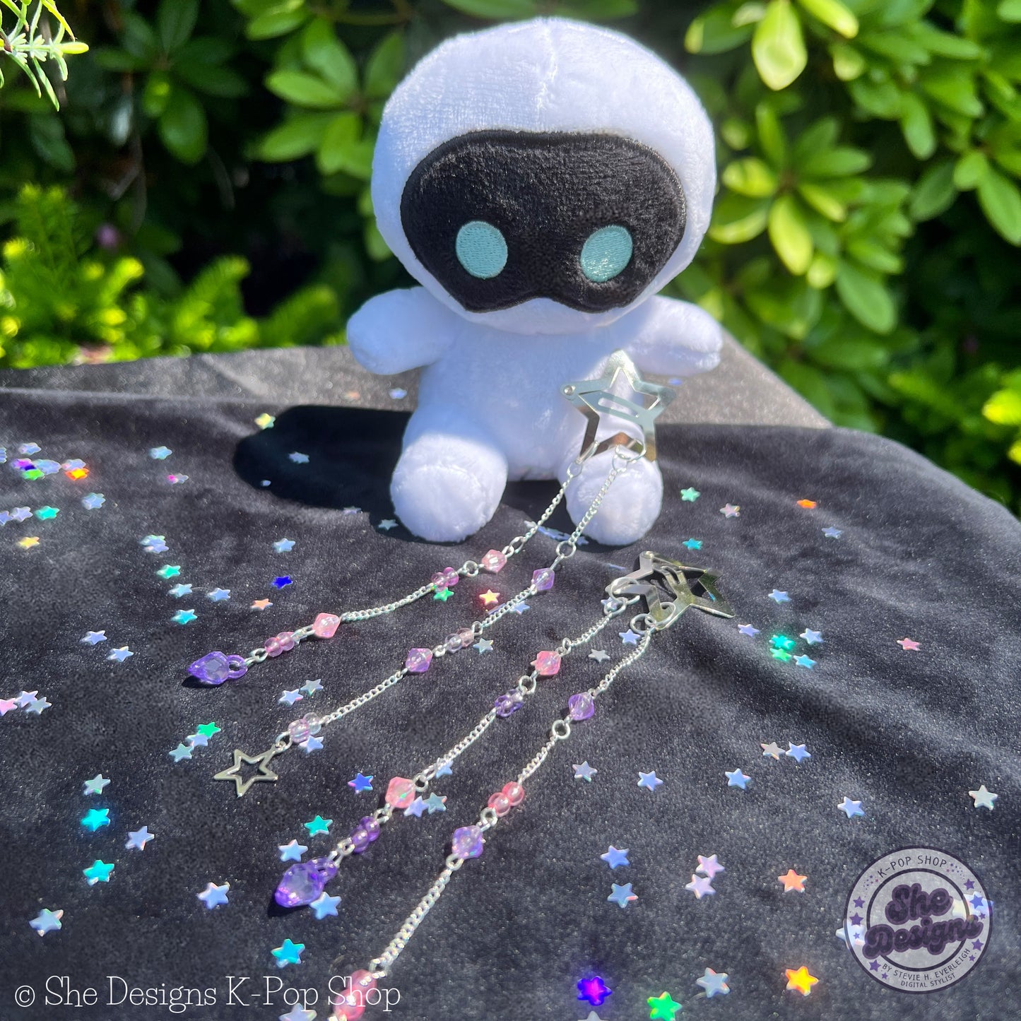 BTS Beaded Hair Clips Barrettes: Purple Paradise