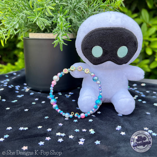 BTS ARMY Inspired Memory Wire Bracelet: Unicorn Pearl