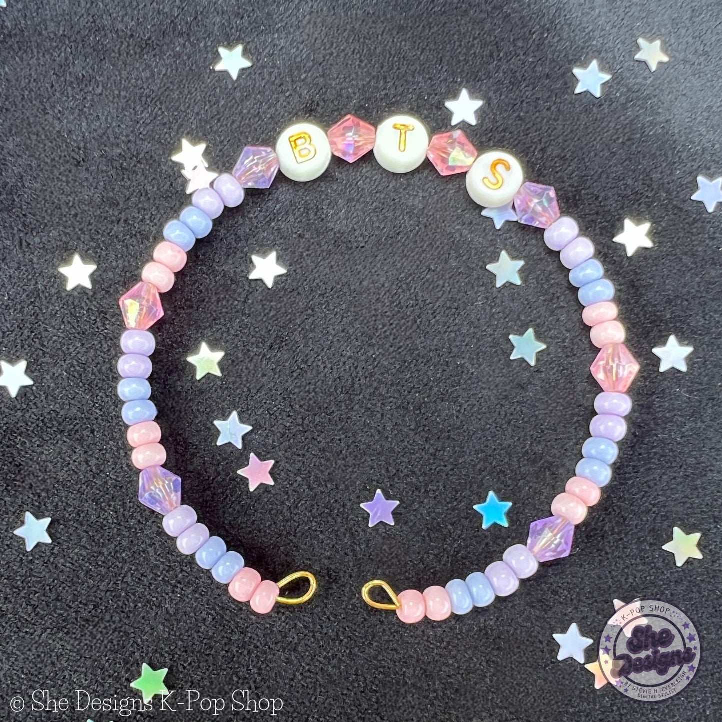 BTS Inspired Memory Wire Bracelet: Pink & Purple Haze