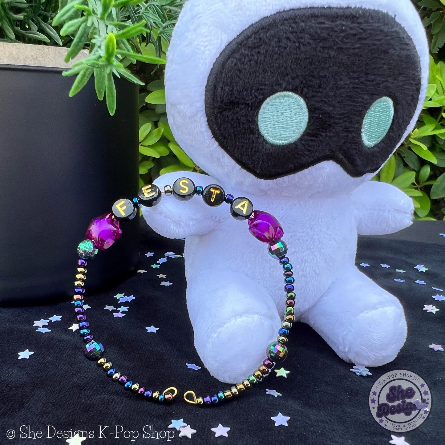 BTS Festa Memory Wire Bracelet: Purple Star ARMY