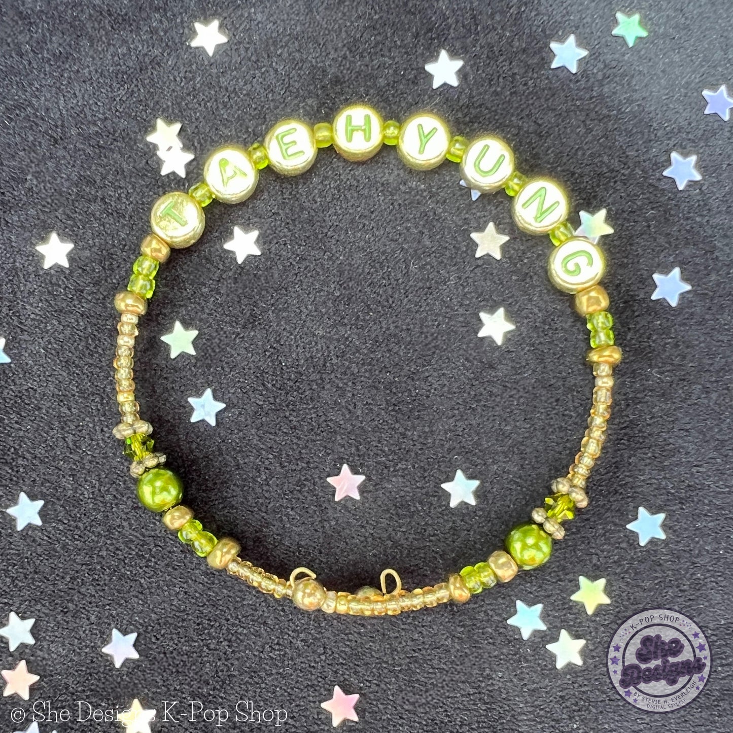 BTS Inspired Memory Wire Bracelet: Taehyung V's Victory in Bronze