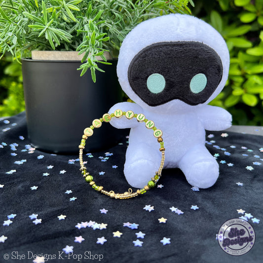 BTS Inspired Memory Wire Bracelet: Taehyung V's Victory in Bronze