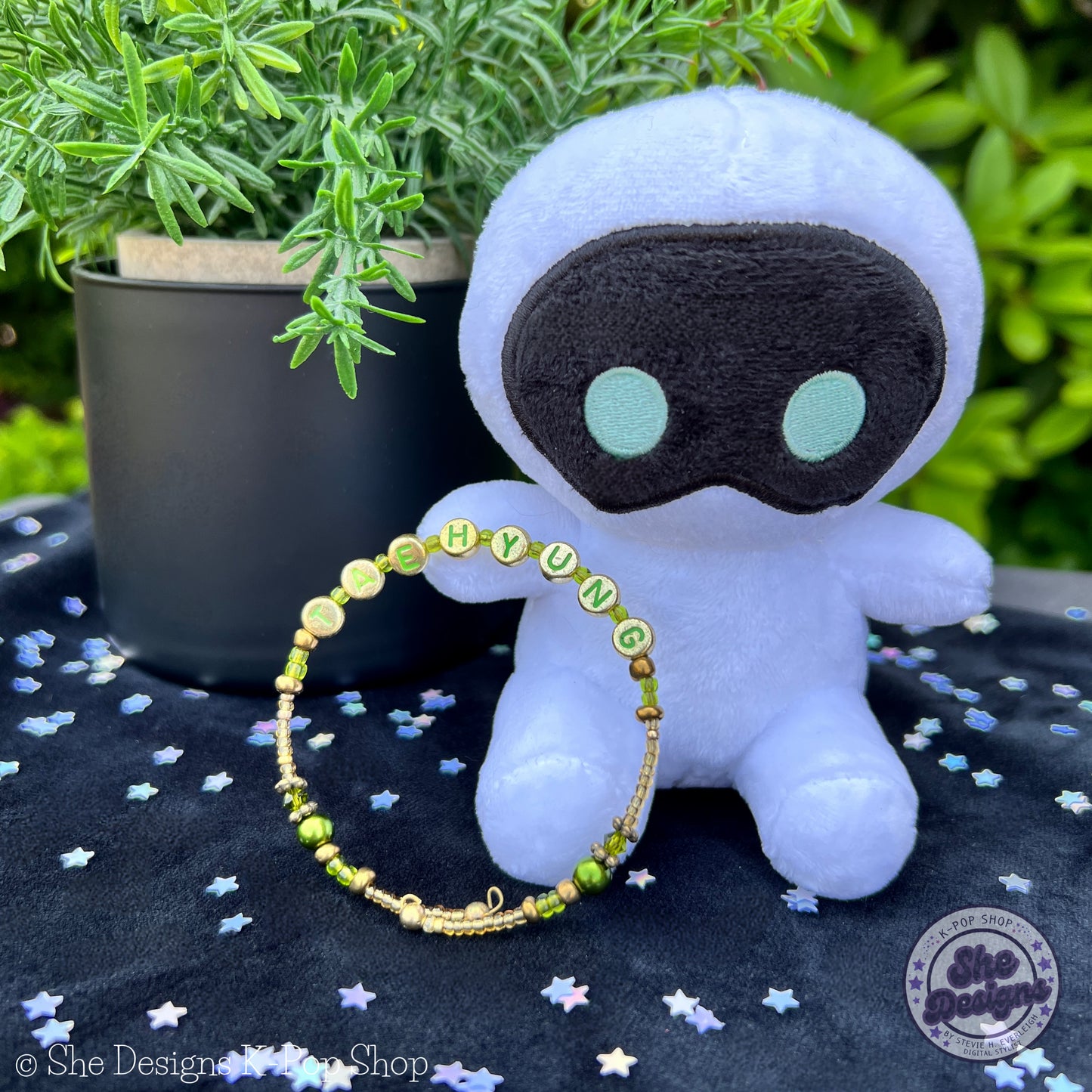 BTS Inspired Memory Wire Bracelet: Taehyung V's Victory in Bronze