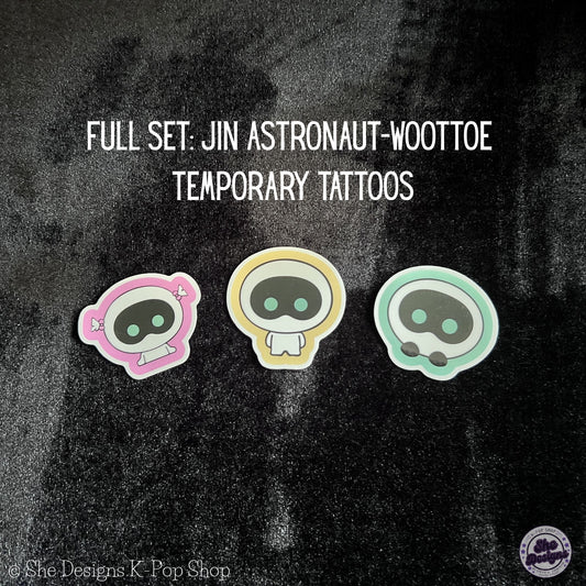 JIN BTS WOOTTOE TEMPORARY TATTOO SET: WACKY WOOTTOE