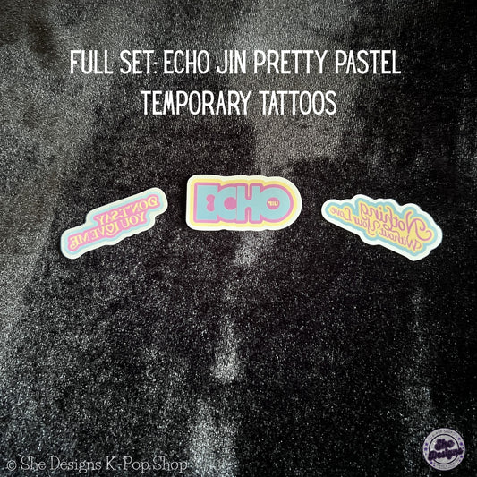 BTS JIN ECHO WORLD TOUR TEMPORARY TATTOOS: PRETTY PASTELS THEME