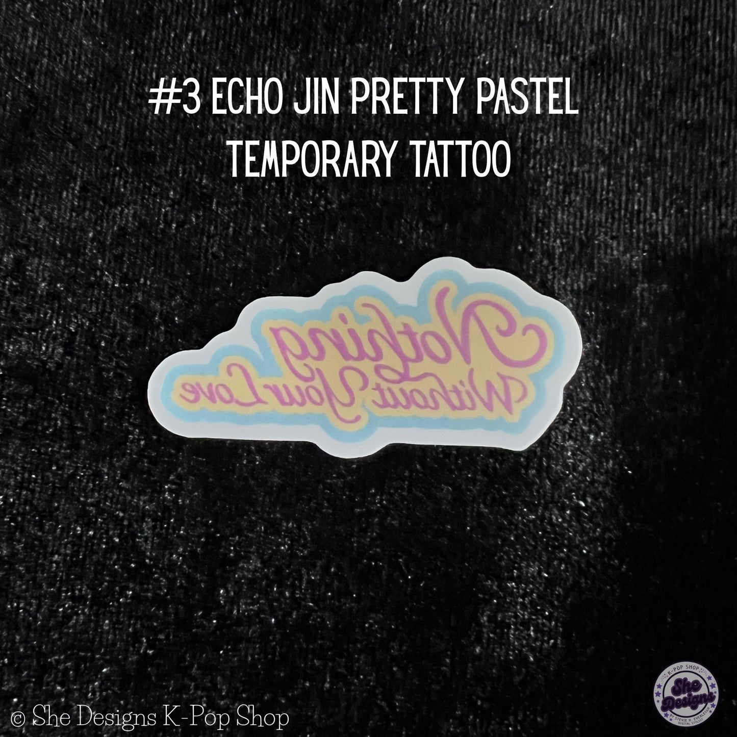 BTS JIN ECHO WORLD TOUR TEMPORARY TATTOOS: PRETTY PASTELS THEME