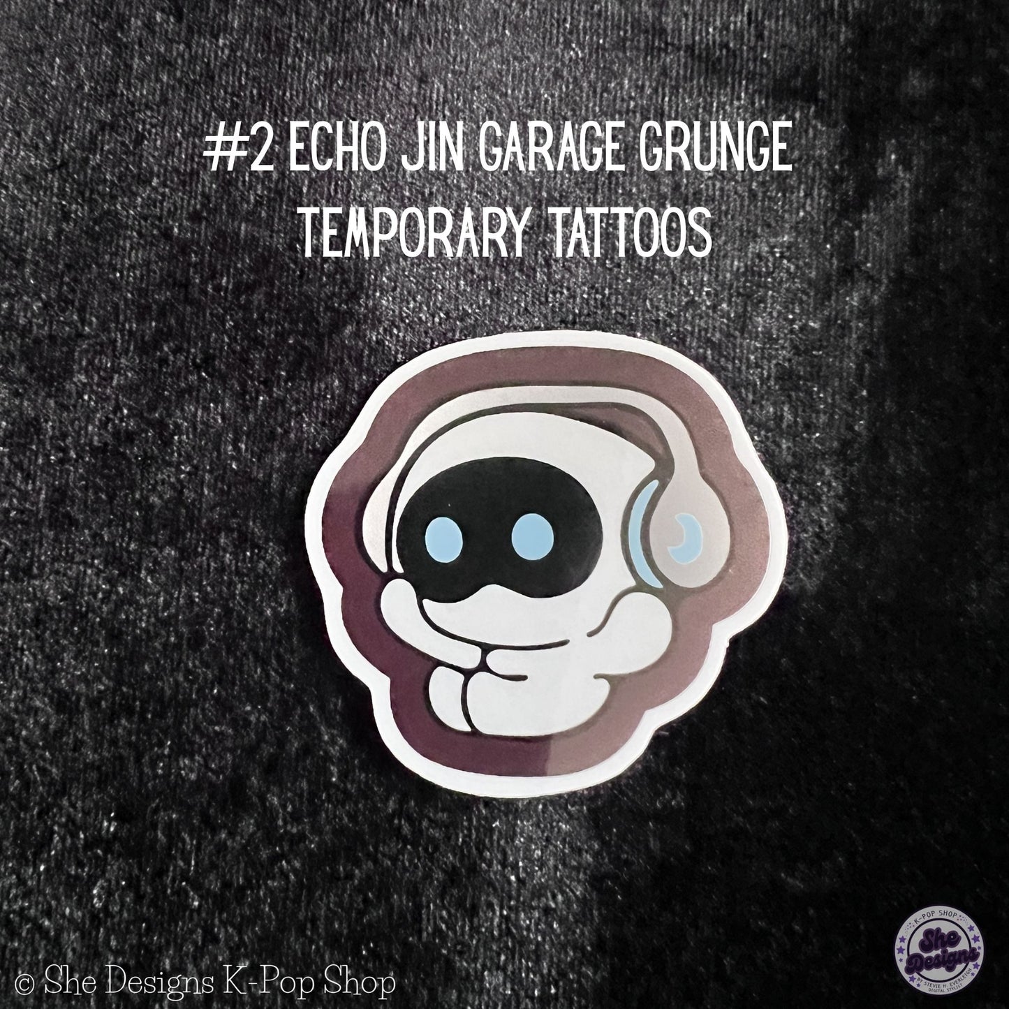 BTS JIN ECHO WORLD TOUR TEMPORARY TATTOOS: GARAGE GRUNGE THEME