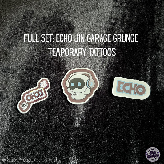 BTS JIN ECHO WORLD TOUR TEMPORARY TATTOOS: GARAGE GRUNGE THEME
