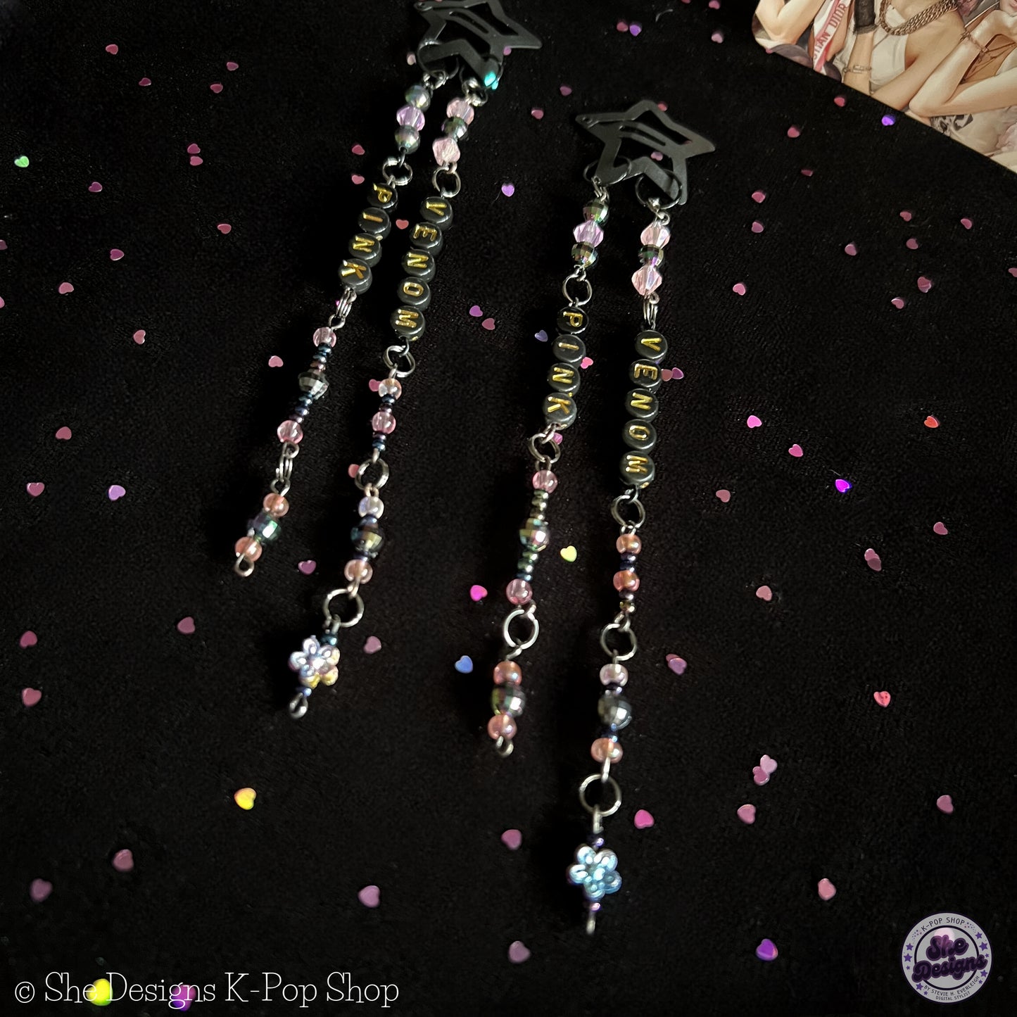 BLACKPINK STAR HAIR CLIPS: PINK VENOM