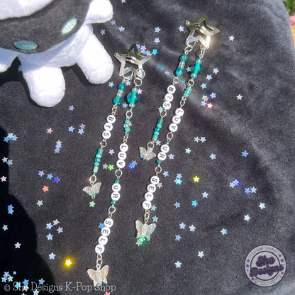 BTS LUV YOURSELF Beaded Hair Clips Barrettes: Luv UR Self!