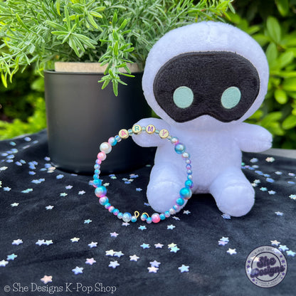 BTS ARMY Inspired Memory Wire Bracelet: Unicorn Pearl