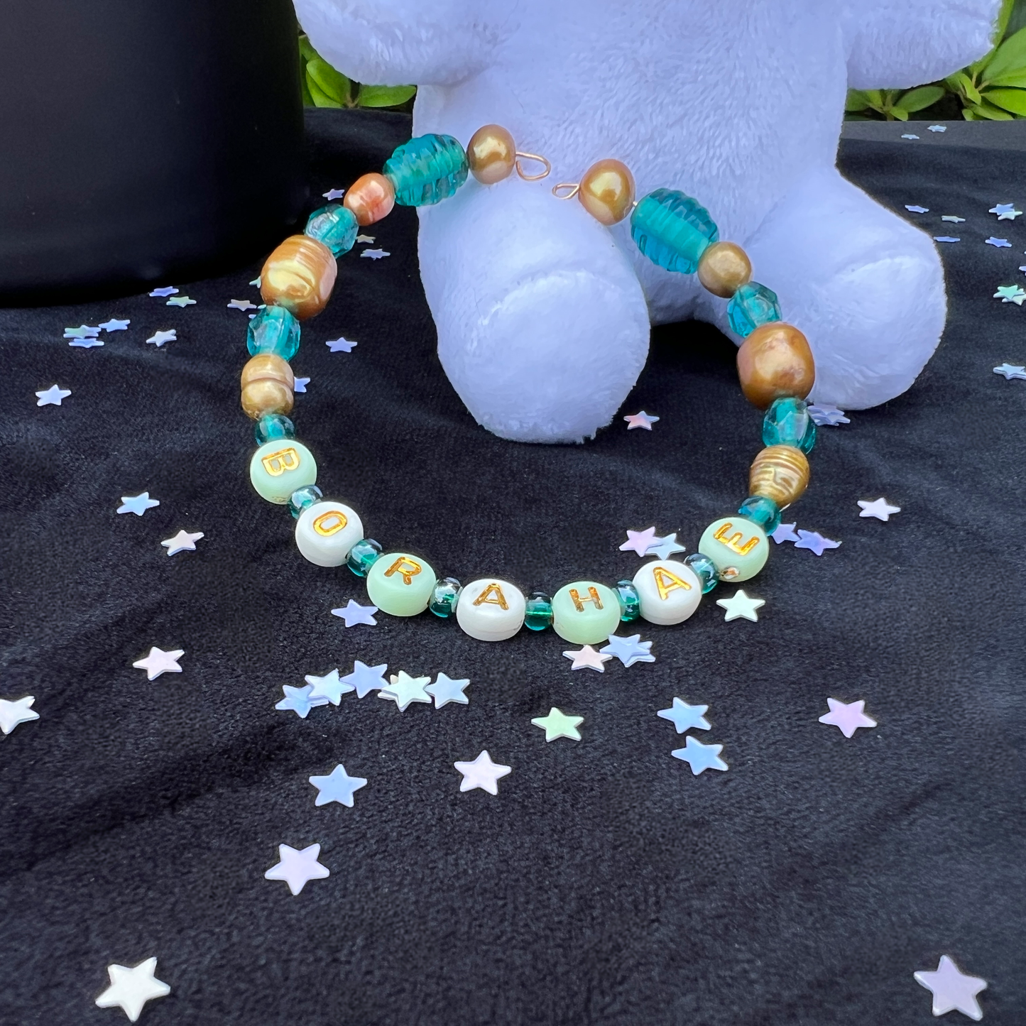 BTS Borahae Inspired Memory Wire Bracelet: Borahae Babe