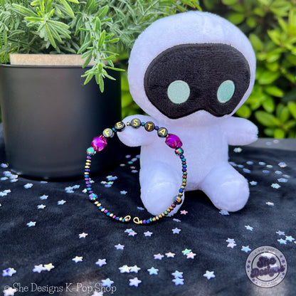 BTS Festa Memory Wire Bracelet: Purple Star ARMY