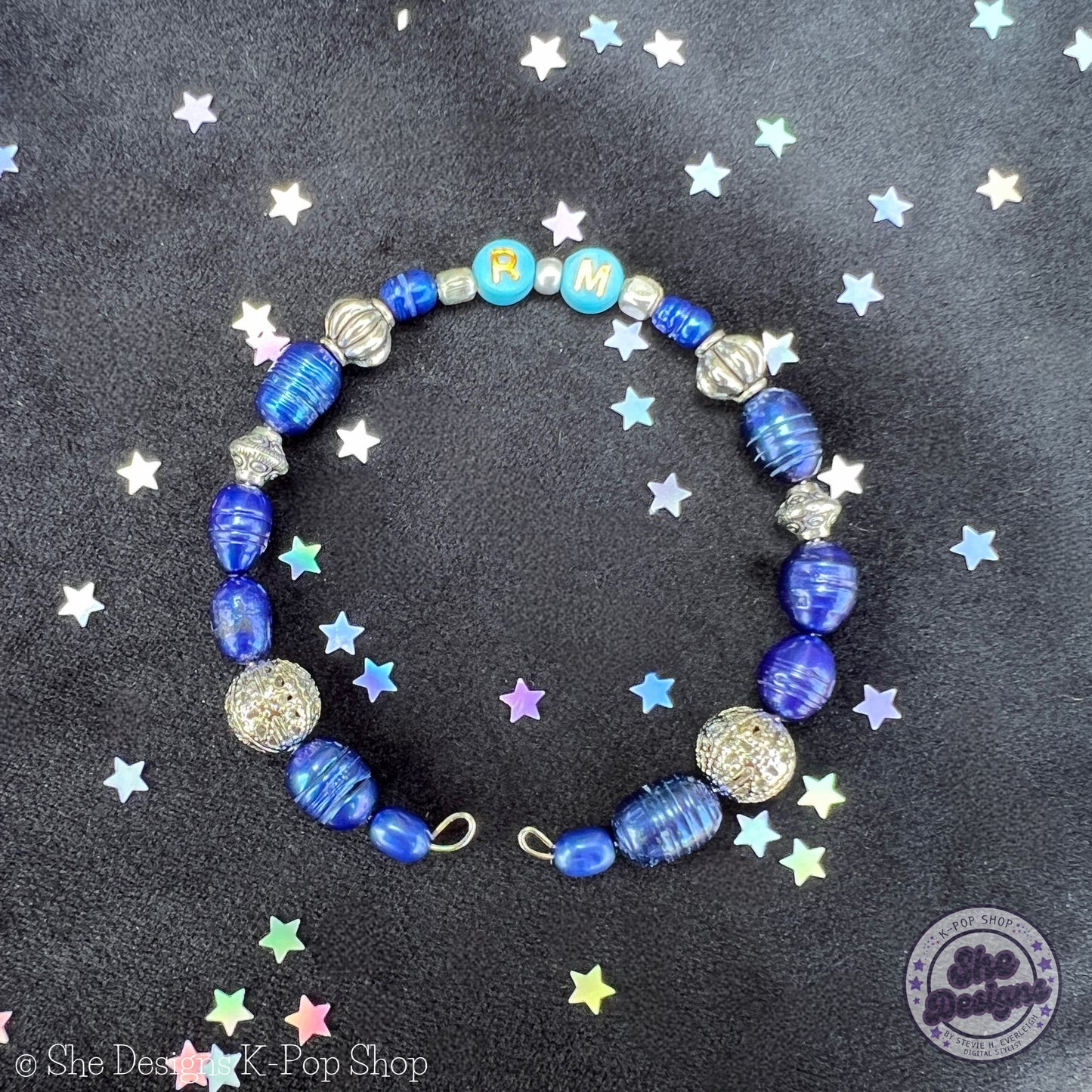 BTS Inspired Memory Wire Bracelet: RM's Blue Skies